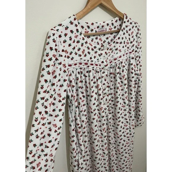 Lanz of Salzburg Long Sleeve Cherry Nightgown, Size Small - Picture 5 of 6
